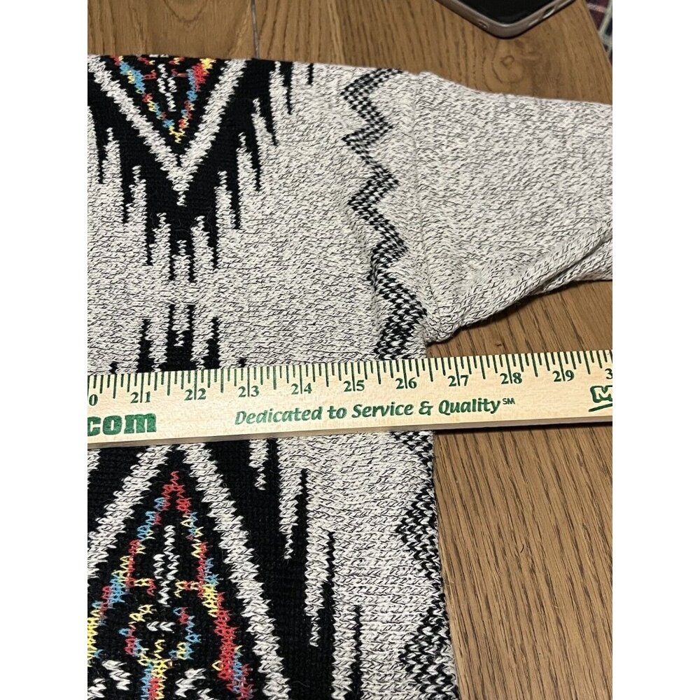 Desheng Cardigan Sweater Size Measurement Photos Cream Aztec/Western Open - Picture 6 of 9